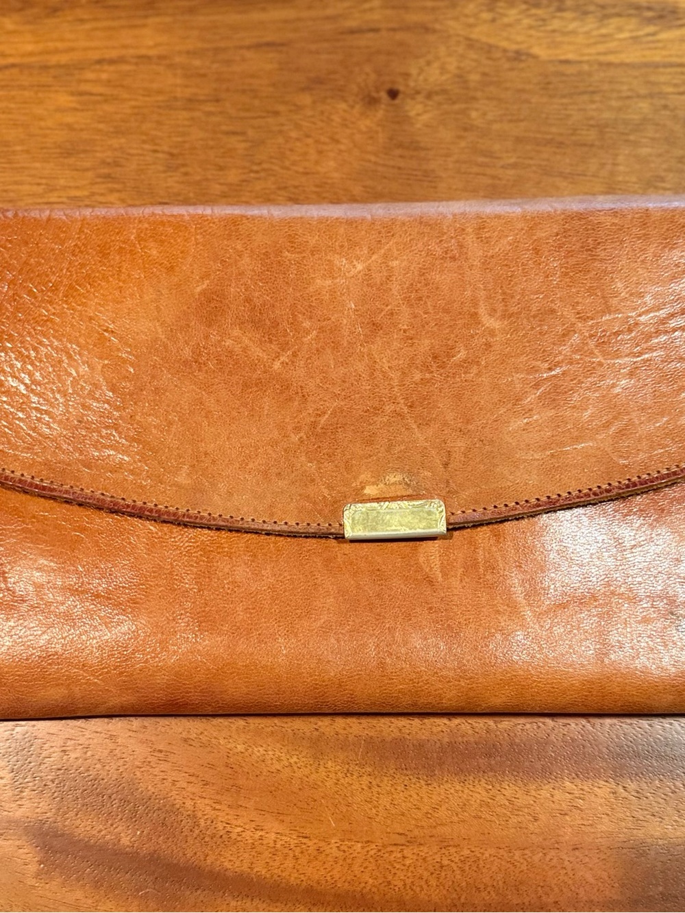Vintage Italian, soft Leather Envelope Clutch